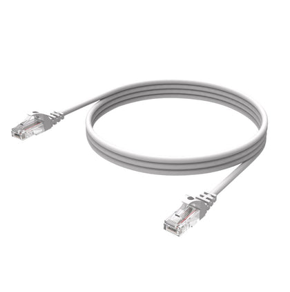 1m CAT6 Cable. RJ-45 (M) to RJ-45 (M). 250 MHz. PVC jacket. 24 AWG White. Vision.