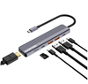 Canyon DS-17 6-In-1 USB-C Hub 100W With 4K HDMI, 2x USB-C, 2x USB 3.2 Type-A & MicroSD Card Reader - Grey