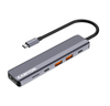 Canyon DS-17 6-In-1 USB-C Hub 100W With 4K HDMI, 2x USB-C, 2x USB 3.2 Type-A & MicroSD Card Reader - Grey