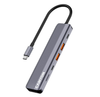 Canyon DS-17 6-In-1 USB-C Hub 100W With 4K HDMI, 2x USB-C, 2x USB 3.2 Type-A & MicroSD Card Reader - Grey