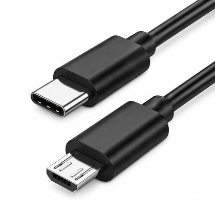 USB C to Micro USB Cable (Micro USB to Type C) - Works with Camera, Camcorder, Keyboard, SAT NAV, Dashcam, Power Bank, Portable Speaker, Mobile, Tablet, eBook reader, Portable Hard Drive and more - 100cm