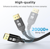8K DisplayPort 1.4 Cable 0.5m 32.4Gbps 8K 60Hz 4K 120Hz 2K 240Hz Braided DP Cable