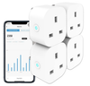 Smart Plug with Energy Monitoring, 2,4GHz WiFi, SmartLife APP Wireless Remote Control, Timer Function, Supports Alexa, Google Home, 13A. 4 Pack