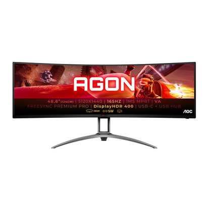 AOC Gaming 49" Curved Ultra-Wide 5120 x 1440 Dual Quad HDR. PC Monitor. AG493UCX2