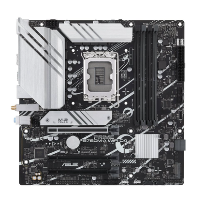 ASUS PRIME B760M-A WIFI D4 micro ATX LGA1700 B760 motherboard with Wi-Fi 6, 2.5Gb Ethernet and PCIe 4.0