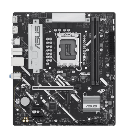 ASUS PRIME B860M-K micro ATX LGA1851 B860 DDR5 motherboard with 2.5GbE, PCIe 5.0 M.2 and USB-C