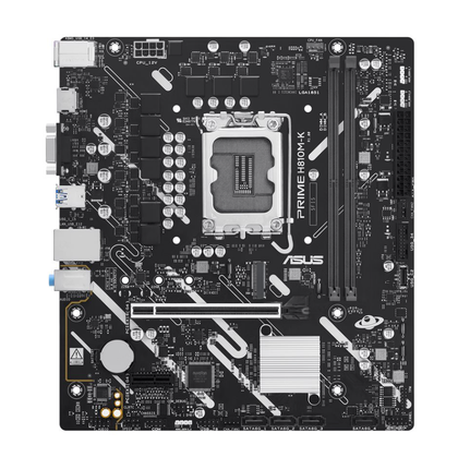 ASUS PRIME H810M-K micro ATX motherboard with Intel H810, LGA1851, DDR5 and Gigabit Ethernet