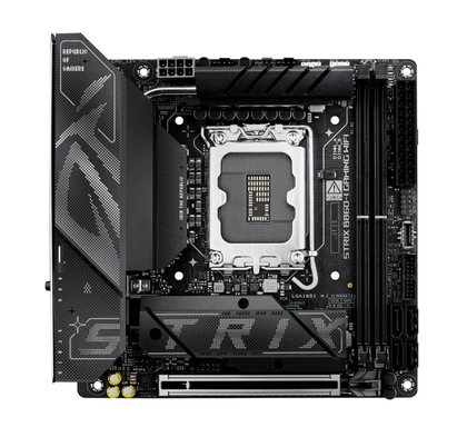 ASUS ROG Strix B860-I Gaming WiFi mini ITX LGA1851 motherboard with Wi-Fi 7, DDR5 and Thunderbolt 4