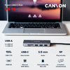 Canyon DS-11 9-Port USB-C Hub With 100W Power Delivery And 4K Video Output - Grey