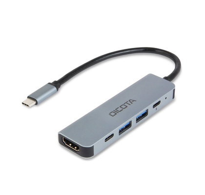 DICOTA, Docking station, USB C, 1x HDMI 4K, 2 x USB A, 2 x USB C with 100W Power Delivery.
