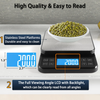 Digital Kitchen Scale 5kg/11lb 0.1g Precision USB Rechargeable Stainless Steel Platform