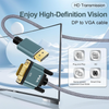 DisplayPort DP Male to VGA Male Cable 1m – Grey Braided, Gold-Plated Connectors, Full HD 1080p