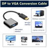 DisplayPort to VGA Adapter Cable 1920x1200 60Hz DP Male to VGA Female Black