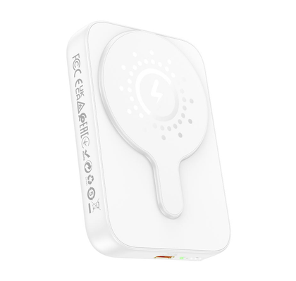 HOCO 10000 mAh Wireless Magnetic Power Bank. Magsafe. Fast Charge PD Type-C 38.5Wh USB-C. J117A white.