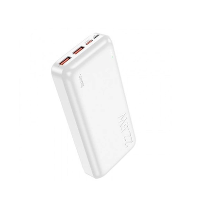 HOCO 20000 mAh Power Bank Fast Charge PD Type-C 65Wh combined Three ports USB-C USB A Black J101A iPhone Android Tablet iPad white.
