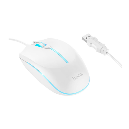 HOCO GM37 Luminous Gaming Mouse RGB Wired 800-2400 DPI White.