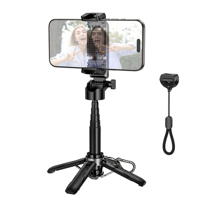 HOCO K27 Aluminum Alloy Wireless Tripod & Selfie Stick with Bluetooth Remote for Smartphones (4.5–7.0 Inch).