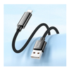 Hoco 1.2M USB-A to iPhone 5 to 14 braided cable. Fast charge. Data cable. U125 with Digital Display. Black