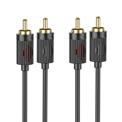 Hoco 2RCA to 2RCA Phono Audio Cable 1.5 metre lead connect TV to HiFI Amplifier sound bar. UPA29.