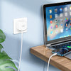 Hoco C155B 20W PD Fast Charger USB-C to iPhone 5–14 Cable Foldable Plug White