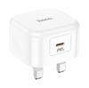 Hoco C161B PD40W USB-C Fast Charger – Ireland / UK Plug Power Delivery Wall Charger – White