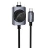 Hoco CW66 2-in-1 100W USB-C Phone Laptop & Apple Watch Charging Cable 1.2m Black