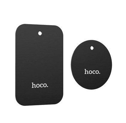Hoco DI48 Quick Car Holder Magnetic Strip 2 Pack Black – Universal Metal Plates for Magnetic Car Mounts, Strong Adhesive, Durable.