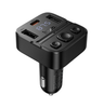 Hoco E87 Delta 35W Car Bluetooth FM Transmitter, USB-A & USB-C Fast Charger, Hands-Free Calling, LED Display (Black).