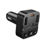 Hoco E87 Delta 35W Car Bluetooth FM Transmitter, USB-A & USB-C Fast Charger, Hands-Free Calling, LED Display (Black).