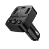 Hoco E87 Delta 35W Car Bluetooth FM Transmitter, USB-A & USB-C Fast Charger, Hands-Free Calling, LED Display (Black).