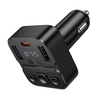 Hoco E87 Delta 35W Car Bluetooth FM Transmitter, USB-A & USB-C Fast Charger, Hands-Free Calling, LED Display (Black).