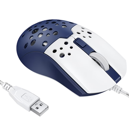 Hoco GM51 Sky Luminous Wired Gaming Mouse 1200-3600 DPI RGB USB-A 1.5m White Blue