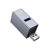 Hoco HB54 3-In-1 USB Hub With 2 USB 2.0 Ports And USB 3.0 Port Metal Gray
