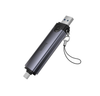 Hoco HB56 Victory 3-In-1 USB-A And USB-C SD And MicroSD Card Reader Metal Gray