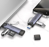 Hoco HB56 Victory 3-In-1 USB-A And USB-C SD And MicroSD Card Reader Metal Gray