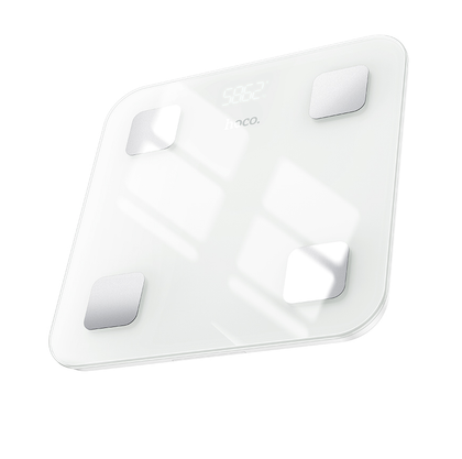 Hoco HI21 Smart Body Weight Scale with Bluetooth 4.2, Heart Rate Monitoring, 180kg Capacity. White.