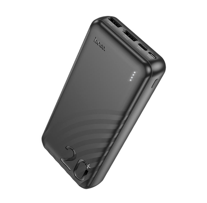 Hoco J123A Element 20000mAh Power Bank Dual USB Fast Charging Portable Charger – Black.