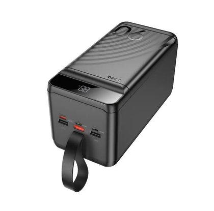 Hoco J123D 90000mAh Power Bank with 22.5W PD Fast Charging, 3 USB & Type-C, Torch Light – Black.