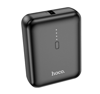 Hoco J96 Strider 5000mAh Mini Power Bank USB-A Type-C LED Indicator Black