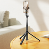 Hoco K25 Sherkhan 4ft Magnetic Aluminum Alloy Anti-Shake Selfie Stick Tripod with Bluetooth Remote. Black