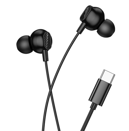 Hoco M117 Victory Type-C Digital Earphones with Microphone - Black