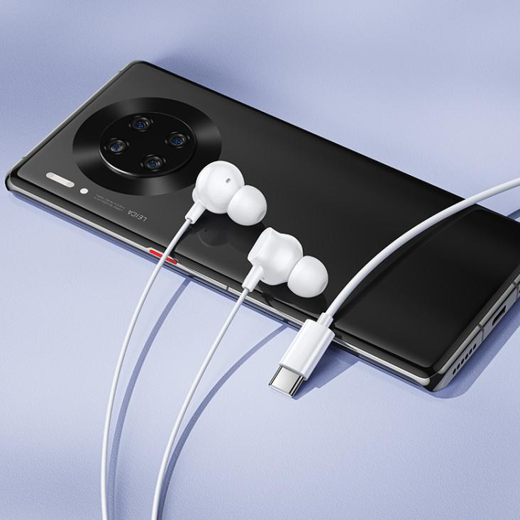 Hoco M117 Victory Type-C Digital Earphones with Microphone - White