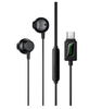 Hoco M118 Type-C Wired Earphones with Microphone 14mm Speaker 1.2m Cable - Black