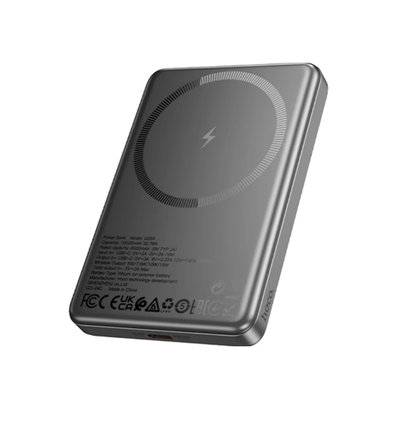 Hoco Q26 Joy 5000mAh PD20W Magnetic MagSafe Fast Wireless Charging Power Bank – Gray.