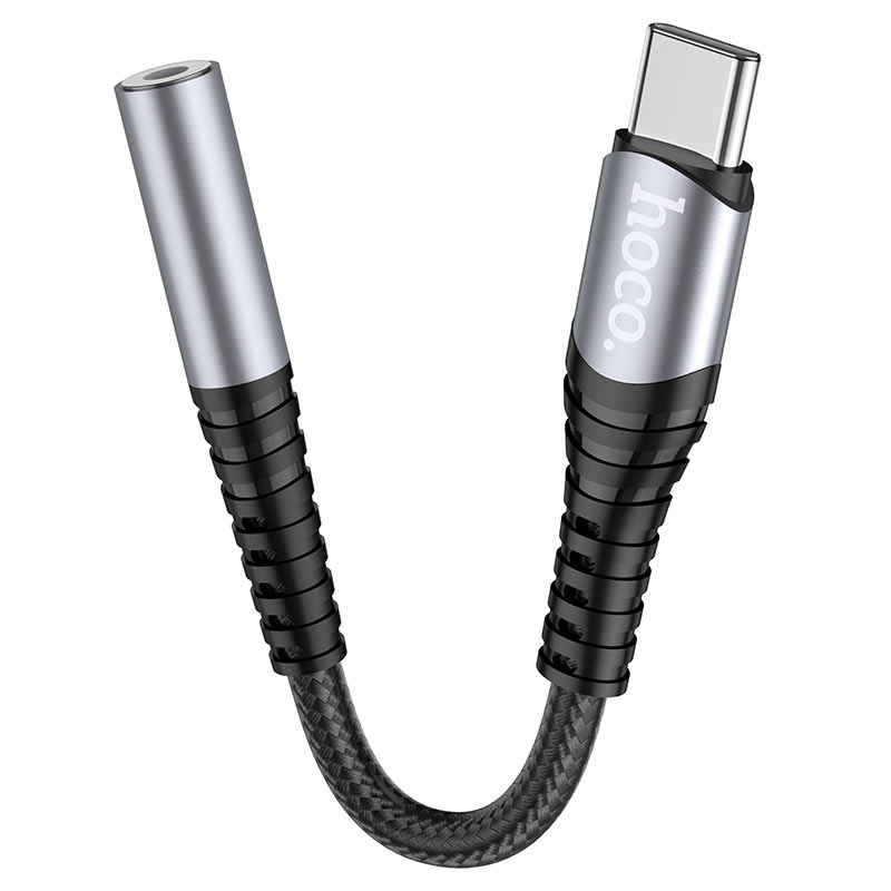 Hoco Type-C to 3.5mm Audio Converter. Compatible with Xiaomi, OnePlus, iPad Pro/Air, Samsung, Premium Build for Tangle-Free Durability. LS33
