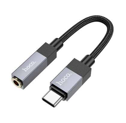 Hoco Type-C to 3.5mm Audio Converter. Compatible with Xiaomi, OnePlus, iPad Pro/Air, Samsung, Premium Build for Tangle-Free Durability. UPA32C.
