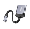 Hoco UA25 2-In-1 iPhone 5 To 14 SD And TF Card Reader 480Mbps Metal Gray