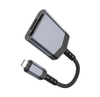 Hoco UA25 2-In-1 iPhone 5 To 14 SD And TF Card Reader 480Mbps Metal Gray