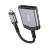 Hoco UA25 2-In-1 iPhone 5 To 14 SD And TF Card Reader 480Mbps Metal Gray