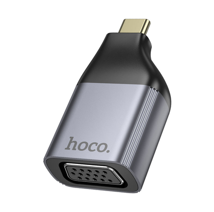 Hoco UA34 USB-C to VGA Adapter 2K 60Hz Type-C Male to VGA Female Metal Grey.